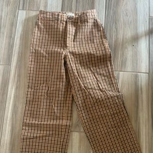 Madewell Slim Emmett Wide Leg check pants